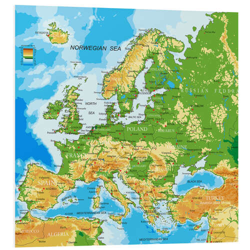 Foam board print Map of Europe