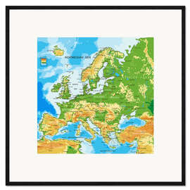 Plakat artystyczny premium w ramie Map of Europe