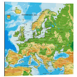 Magnettafel Europakarte (englisch)
