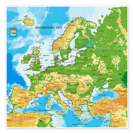 Plakat Map of Europe