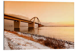 Obraz na aluminium Fehmarnsund Bridge in the evening light