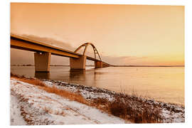 Foam board print Fehmarnsund Bridge in the evening light