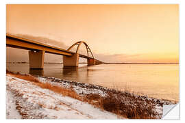 Wandsticker Fehmarnsund Brücke im Abendlicht