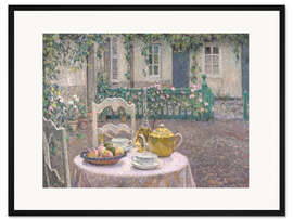 Gerahmter Kunstdruck Das rosa Tischtuch