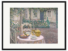 Gerahmter Kunstdruck Das rosa Tischtuch
