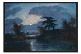 Gerahmter Kunstdruck Mondnacht im Teufelsmoor