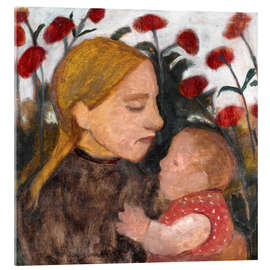 Akrylbilde Young woman with child