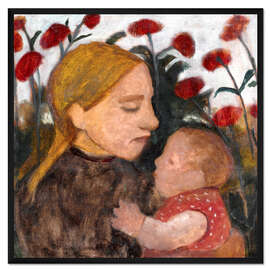 Gerahmter Kunstdruck Junge Frau mit dem Kind