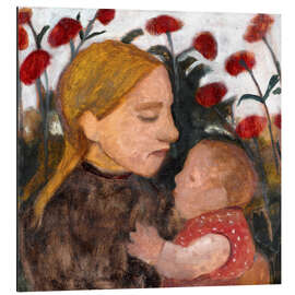 Magnettafel Junge Frau mit dem Kind