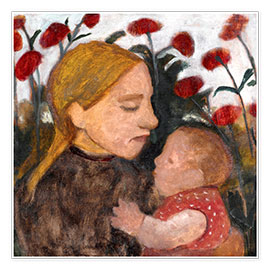 Obraz  Young woman with child - Paula Modersohn-Becker