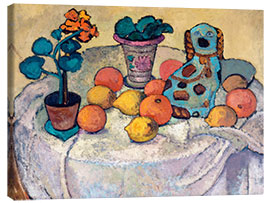 Canvas print Still Life with Oranges and Stoneware Dog