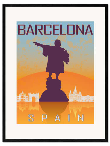 Impresión de arte enmarcada Barcelona - Colón