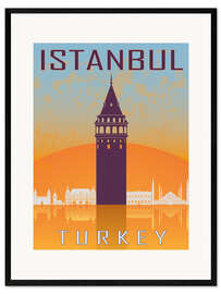 Plakat artystyczny premium w ramie Galata Tower, Istanbul