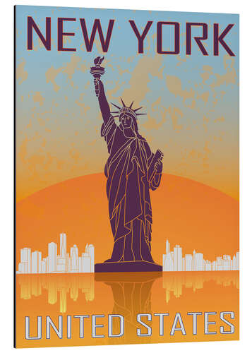 Stampa su alluminio New York - Statue of Liberty