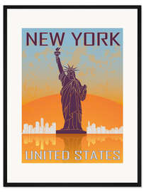 Gerahmter Kunstdruck New York - Freiheitsstatue
