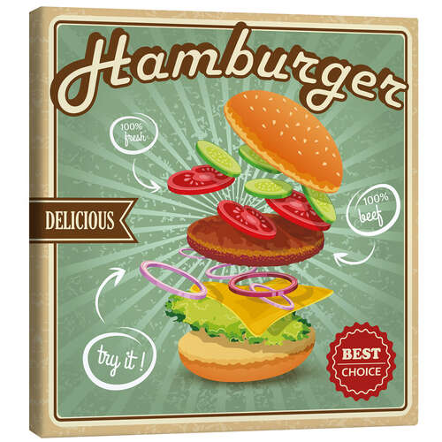 Lienzo Deliciosa hamburguesa (inglés)