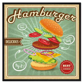 Gerahmter Kunstdruck Leckerer Hamburger