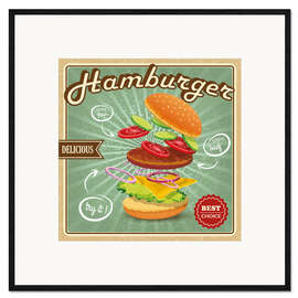 Gerahmter Kunstdruck Leckerer Hamburger