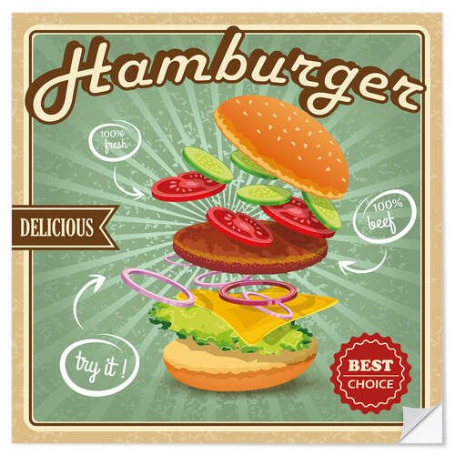 Vinilo para la pared Deliciosa hamburguesa (inglés)