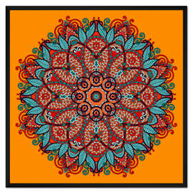 Gerahmter Kunstdruck Mandala Orange II