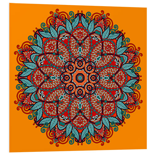 Foam board print Mandala Orange II