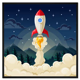 Gerahmter Kunstdruck Raketenstart