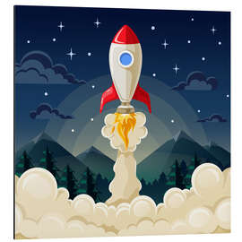 Magnettafel Raketenstart