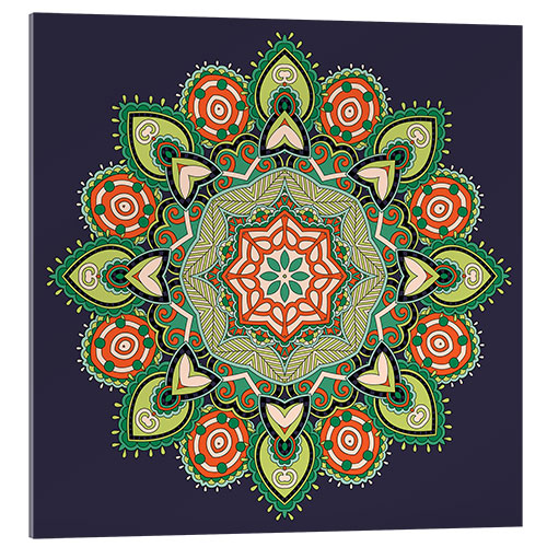 Acrylic print Mandala deep blue