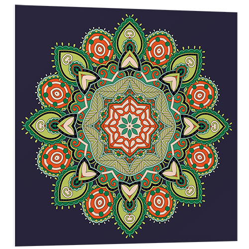 Quadro em PVC Mandala deep blue