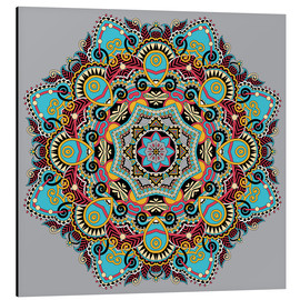 Aluminiumsbilde  Mandala grå