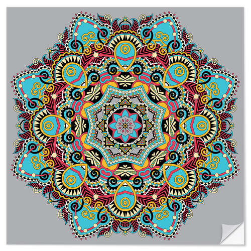 Naklejka na ścianę Mandala gray