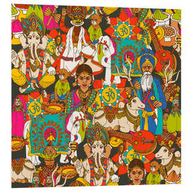 Foam board print Indian pattern