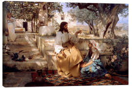Stampa su tela  Gesù con Marta e Maria - Henryk Siemiradzki