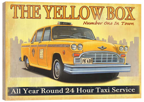 Hout print Taxi Box