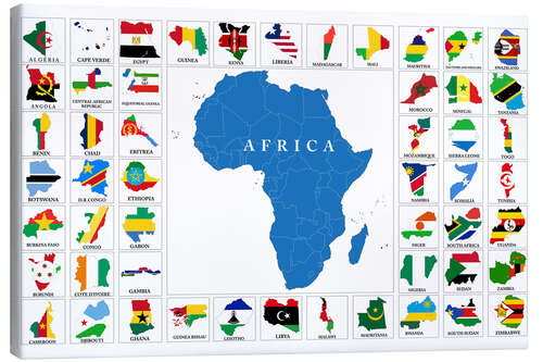 Canvastavla African Countries with Flags