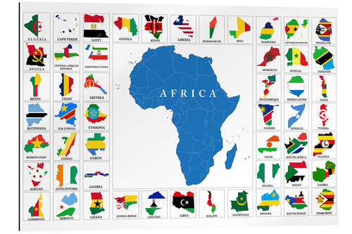 Gallery print African Countries with Flags