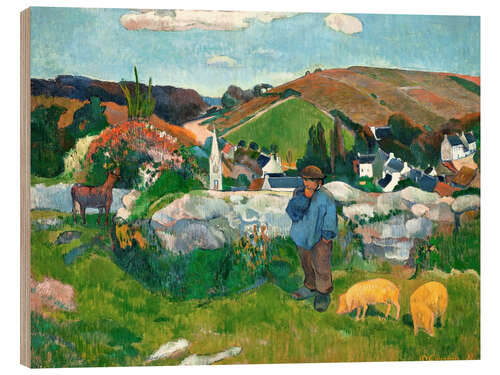 Quadro de madeira The swineherd