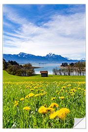 Självhäftande poster Bavarian Landscape with Mountains