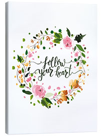 Quadro em tela Follow your heart - Typobox