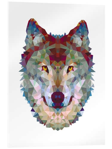 Acrylic print Polygon wolf