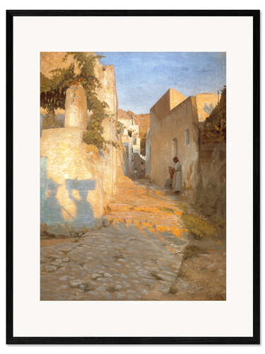 Impressão artística com moldura Street Scene in Tunisia