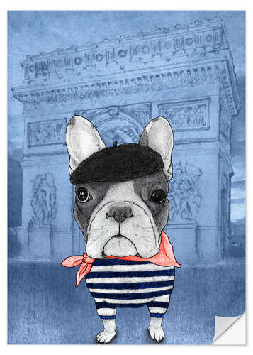 Wall sticker Frenchie at the Arc de Triomphe