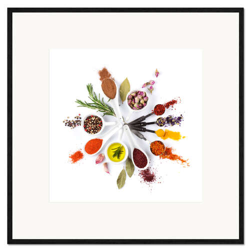 Ingelijste kunstdruk Spice and herb'clock