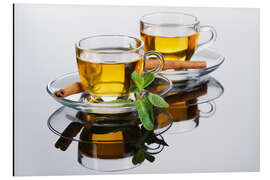 Magnettafel Tee-Tassen mit frischer Minze