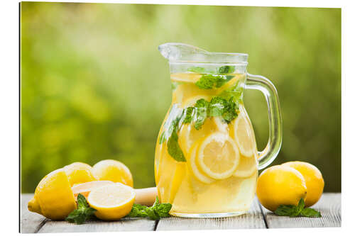 Galleritryk Limonade i en kande med citroner og mynte