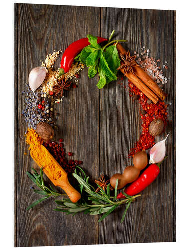 PVC-taulu wreath of spices and herbs