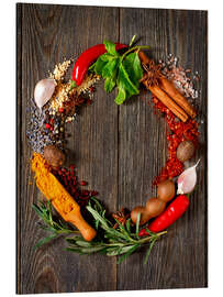 Magnettafel Kranz von Gewürzen und Kräutern