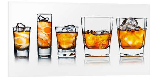 Foam board print alcoholic drinks with natural ice