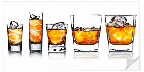 Selvklæbende plakat alcoholic drinks with natural ice