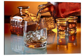 Magnettafel Glas mit Whiskey und Eis